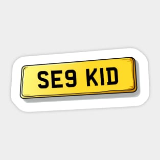 SE9 KID Kidbrooke Number Plate Sticker